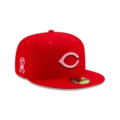 Red Cincinnati Reds Hat - New Era MLB Mother's Day 59FIFTY Fitted Caps USA7901263